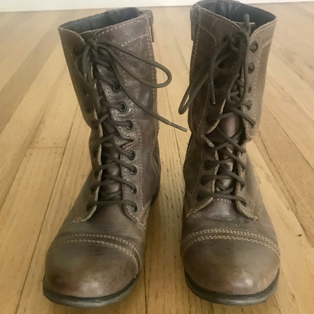 Steve Madden Troopa Combat Leather Boots